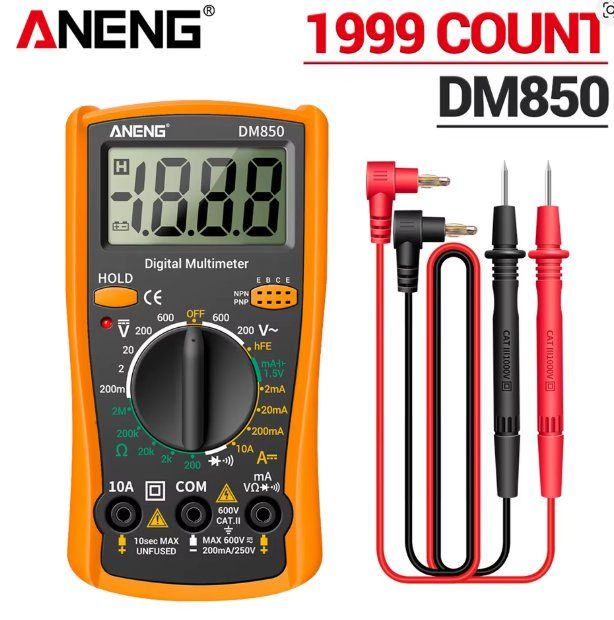 Messen: ANENG DM850 Digitales Multimeter AC/DC Voltmeter gelb – Neu und originalverpackt aus Illnau von diy-shop