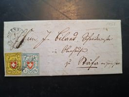 Brief Herzogenbuchsee, 1. Okt. 1853 mi 2 Rayons
