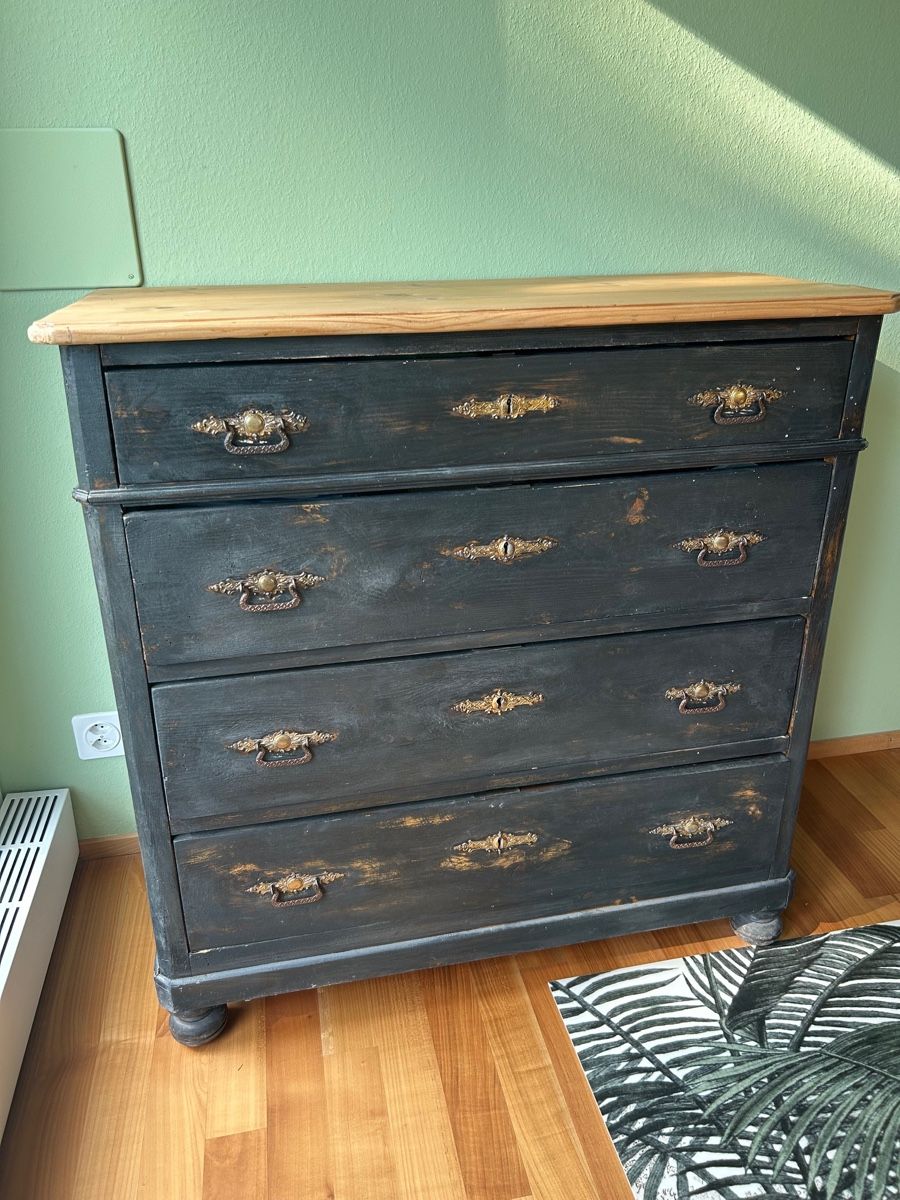 Cassettiere: Commode vintage rénovée noire – Usato da Bern venduto da rob_x2nn 1