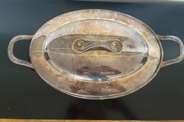 Versilberte Vintage-Servierschale mit Deckel