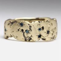 Ring mit Blautopas Zirkonia Gr. 55 Vintage