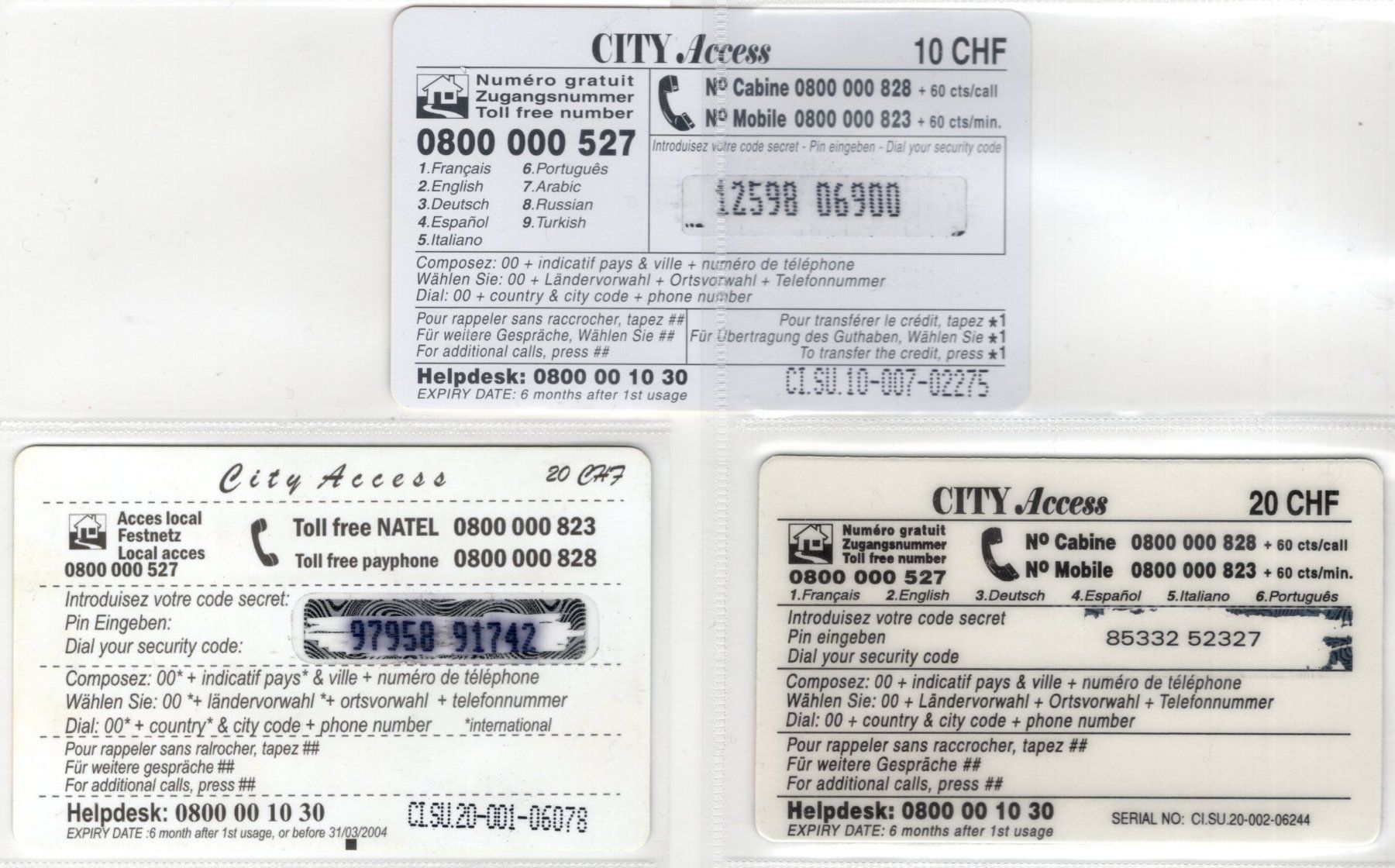 Schede telefoniche: 3 City Access Prepaid Telefonkarten – Usato da Eglisau venduto da Chperfins 1