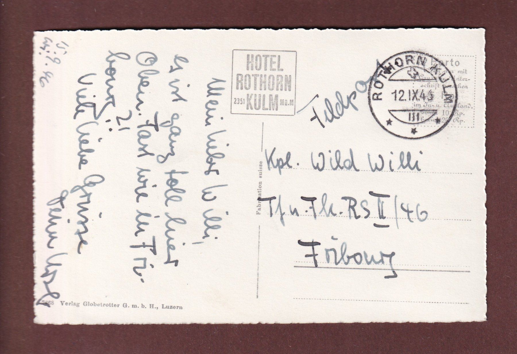 Ansichtskarten: BRIENZER-ROTHORN - 1946 – Gebraucht aus Pully von nicecards-shop 1