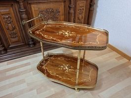 Antiker Intarsien-Servierwagen – Teewagen mit Marketterie