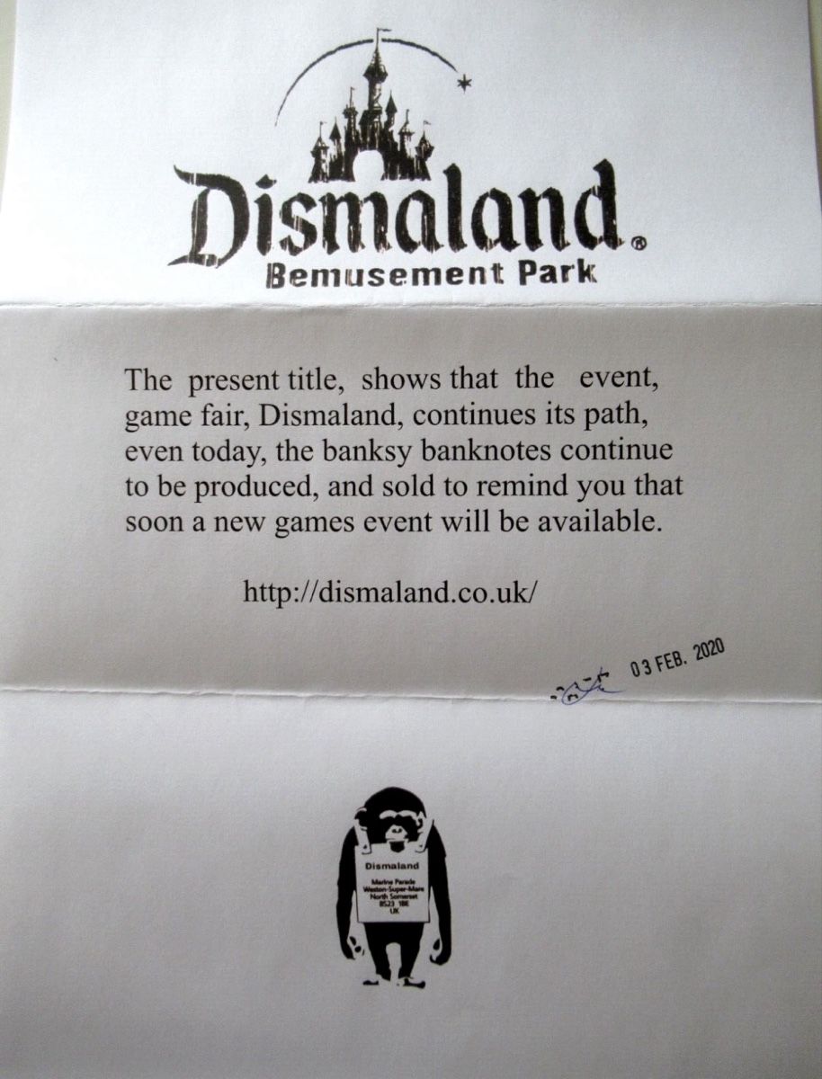 Grafica & Litografie: BANSKY DISMALAND "Pulp Fiction" 1 ECHTER US$ Dollar + Papier – Nuovo (secondo la descrizione) da Bülach venduto da Cspadanuda 3