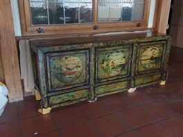 Sideboard Vintage grün Malereien