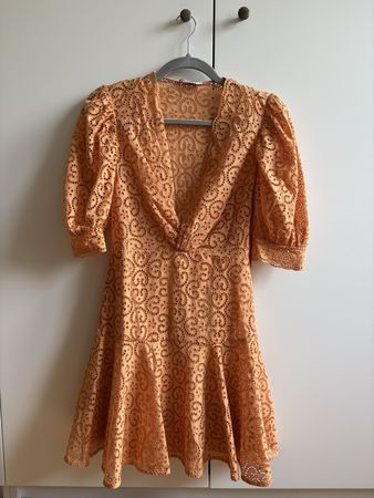 Sandro Kleid mit Spitze, orange, S