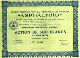 SA Fabrication des Produits Asphaltoid, Huningue - 1935
