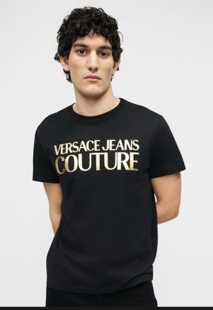 T-Shirt Versace Jeans Couture schwarz Gold Logo neu