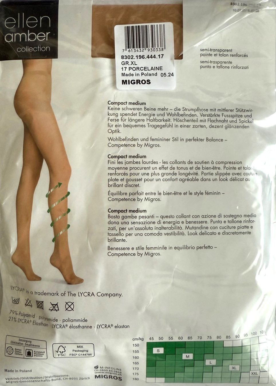 Ellen Amber Calze & Collant: Strumpfhose ellen amber Compact medium – Nuovo e nell'imballaggio originale da Menziken venduto da chianti10 1