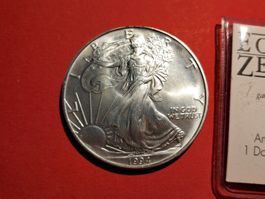 1994 EAGLE USA AMERICAN 1 OZ UNZE Zoa SILBER 999 DOLLAR