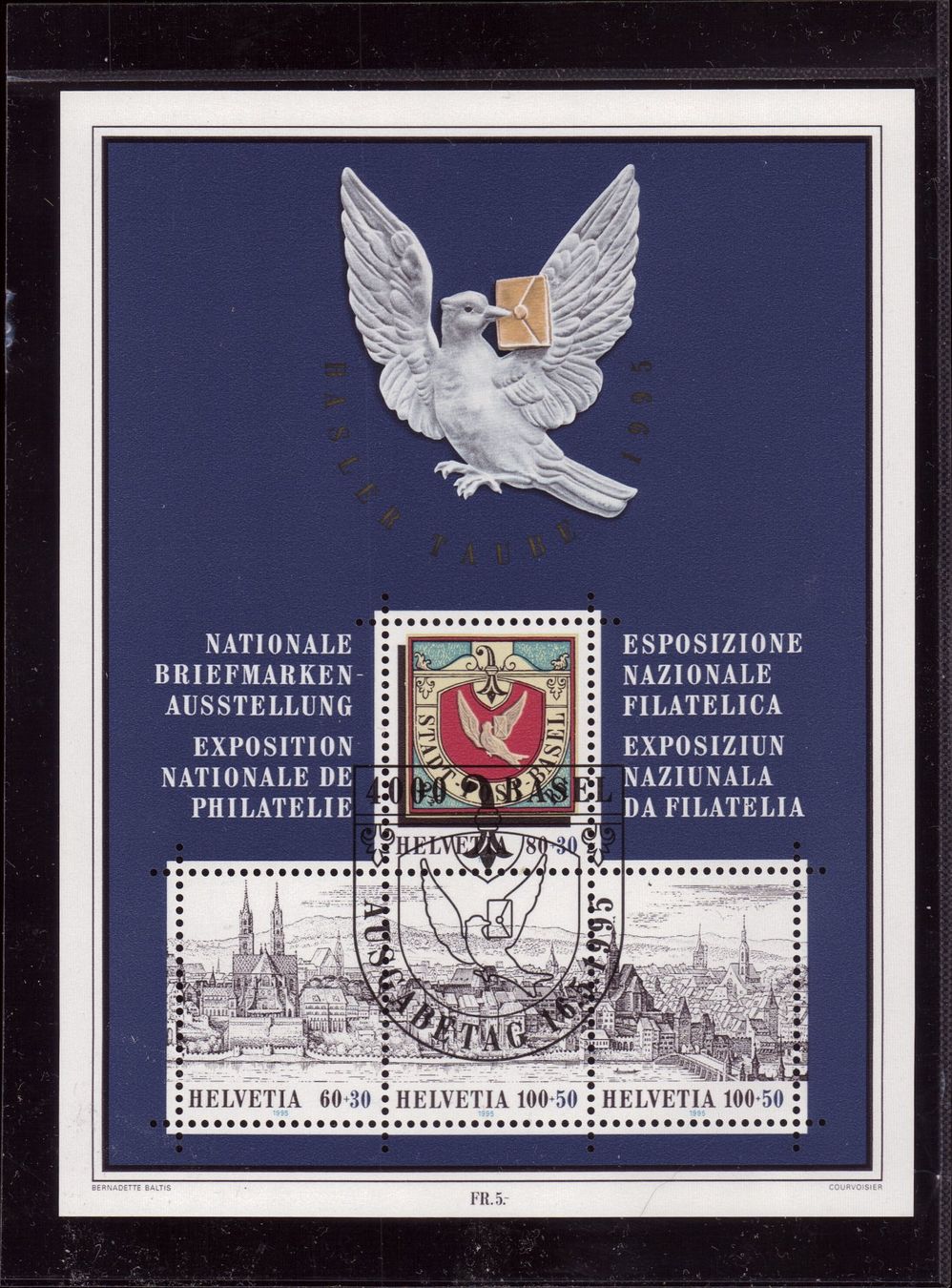 Tutti i francobolli: 1995 Basler Taube Block W79/ Postpreis 5.00 / KW 9.00 – Usato da Eggersriet venduto da stamp303