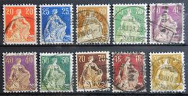 Schweiz ex. Kat. 107-116 gest. 1908 Kat. 210 Euro