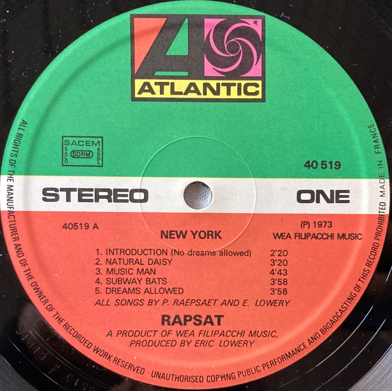 Schallplatten: RAPSAT - NEW YORK – Gebraucht aus Poliez-Pittet von Newtown-Records 2