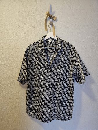 H&M Leinenhemd🌴, Unisex Hemd, Palmenmuster, Gr. L, Top!