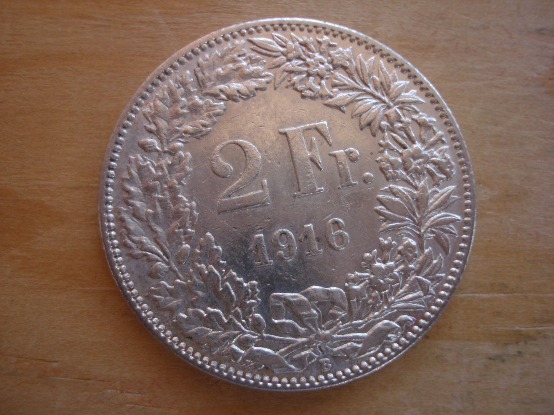Alle Münzen: (C1) 2 Franken 1916 VZ+ – Gebraucht aus Erlach von Net-Coins
