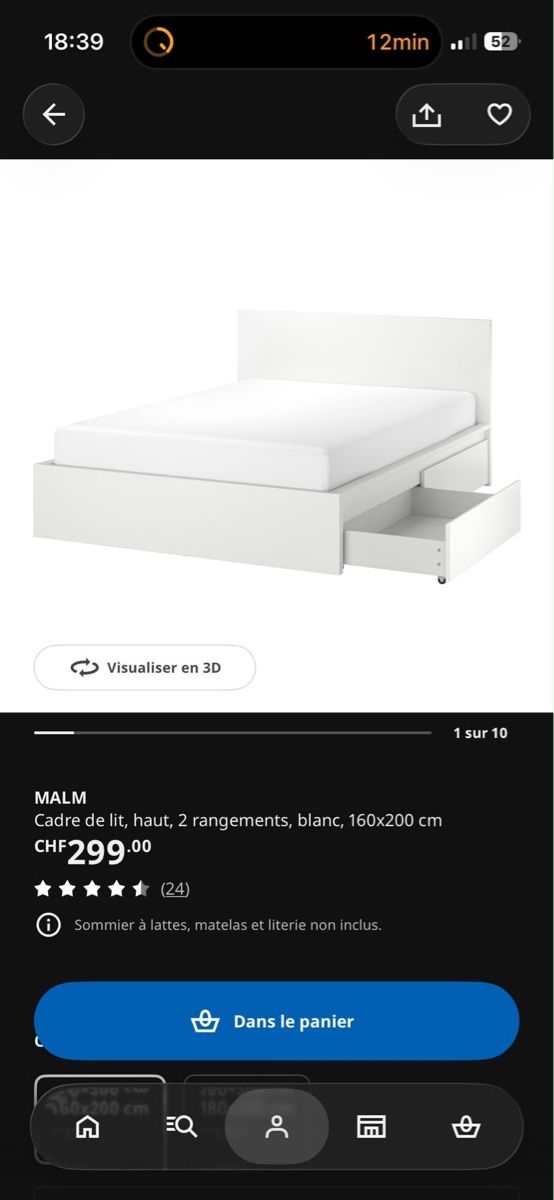 Betten: Lit complet 160x200 – Neu (gemäss Beschreibung) aus Bouveret von Fefe_97 1