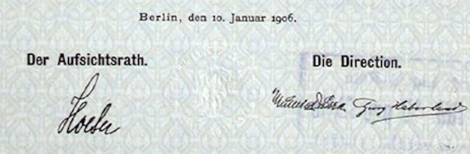 Dokumente: Terraingesellschaft Berlin-Südwesten AG, Berlin - 1906 – Gebraucht aus Solothurn von Sgasche 1