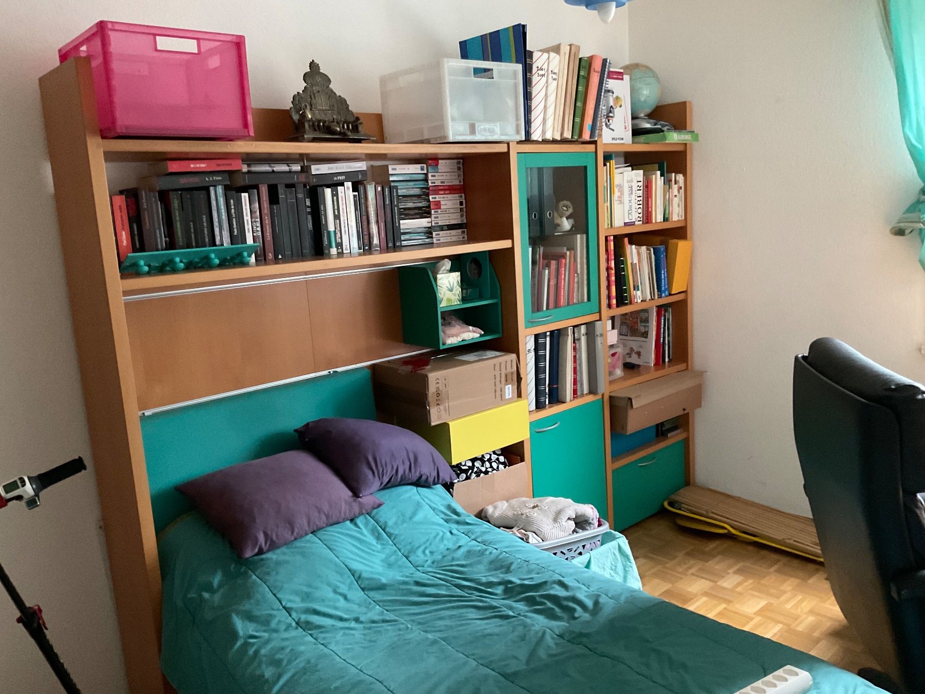 Letti: Lit avec bibliothèque intégrée - ligne italienne de qualité – Usato da Genève venduto da Mazelyne 2