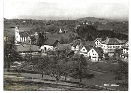 Hütten - Wädenswil (ZH) Dorfpartie Kirche - Foto-AK um 1950