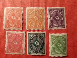 6 BRIEFMARKEN DEUTSCHES REICH UNGESTEMPELT