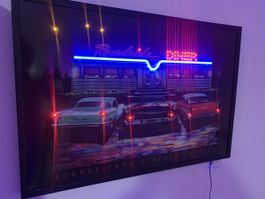 Roadside Diner Leuchtreklame Bild - Wanddeko im Top Zustand!