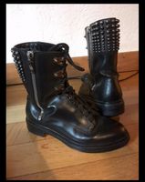 Sergio Rossi Biker cuir noir et clous