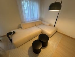 Ecksofa creme modularer, Aufbau gebrauchter Zustand