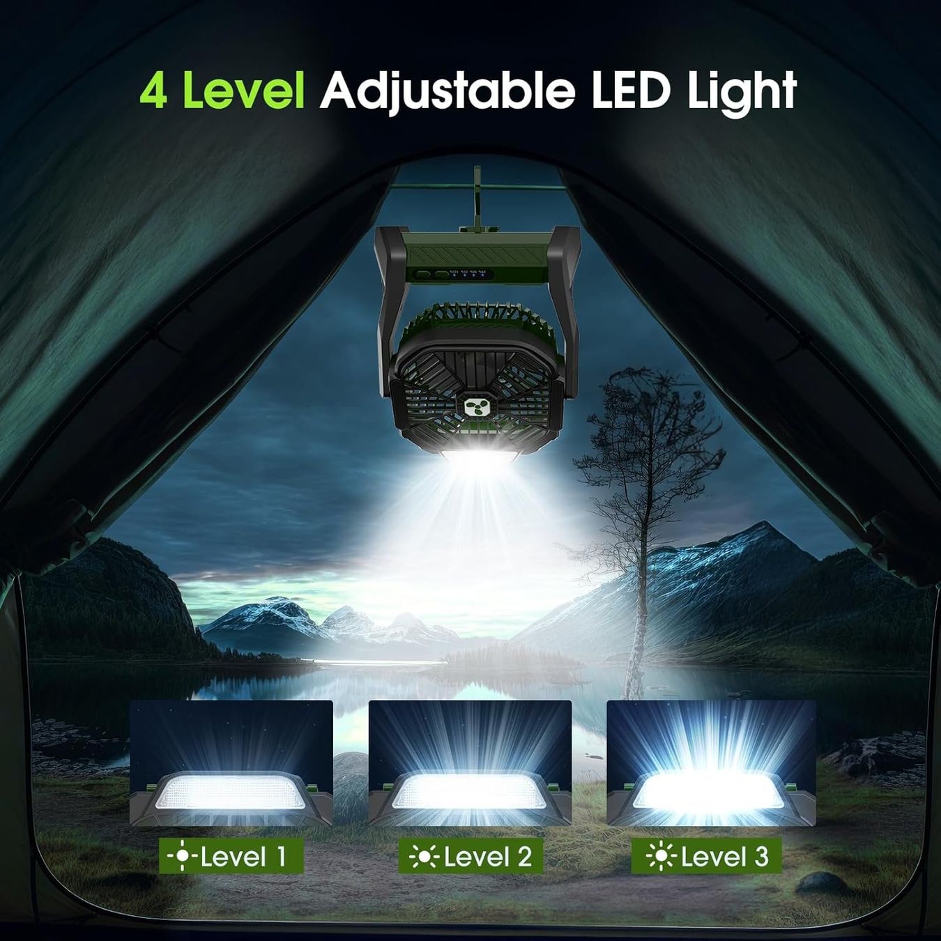 Ventilatoren: Campingventilator 20000mAh Akku mit LED-Laterne – Neu und originalverpackt aus Dietikon von Abverkauf10 4