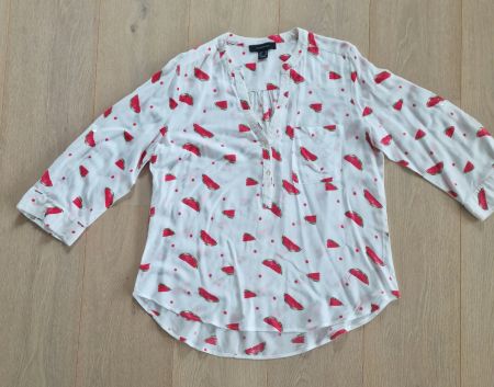 Bluse, Shirt weiss Wassermelone Gr. 38 (Damen)
