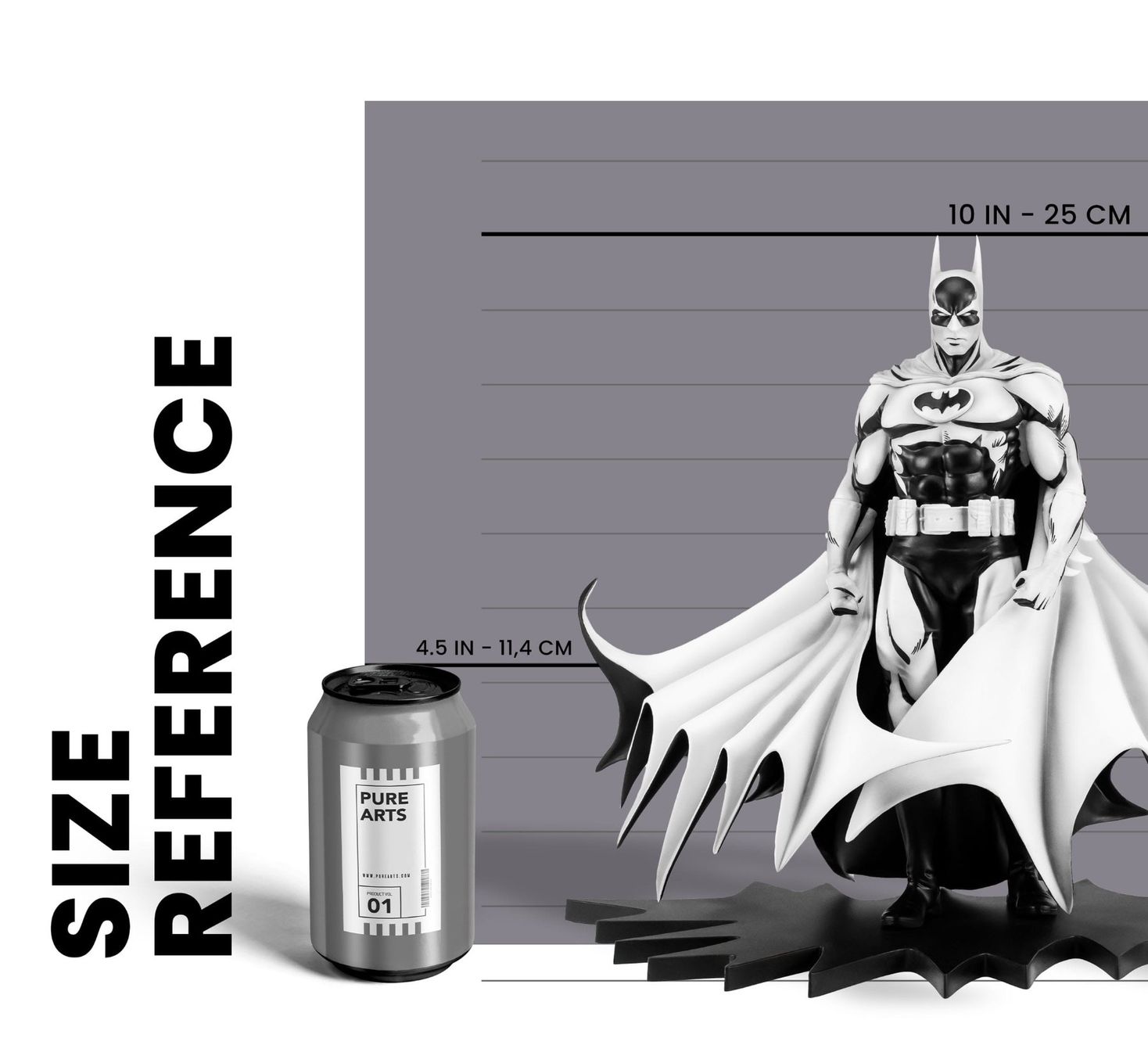 Statuette: Batman PX 1/8 SDCC 2024 Batman Black & White Version 27 cm – Nuovo e nell'imballaggio originale da St-Imier venduto da ATTAKSHOP 1