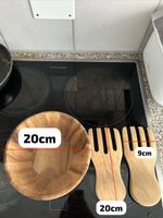 Salatschüssel Zassenhaus Holz 20cm mit Besteck gebraucht