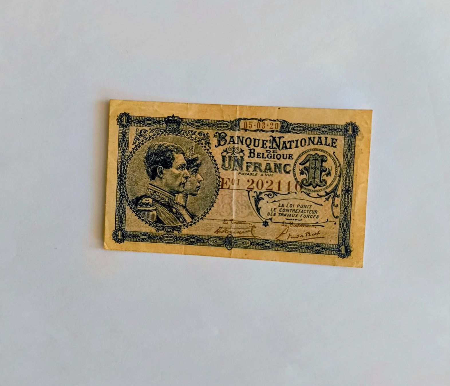 Banconote: Billet de collection Belge 1920 – Usato da Grand-Lancy venduto da oci_65xn