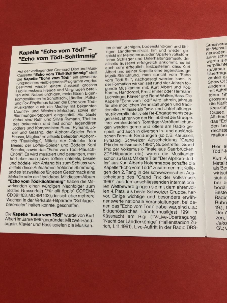 CD: CD Kapelle "Echo vom Tödi" "Schtimmig" – Usato da Flaach venduto da rubo7 2