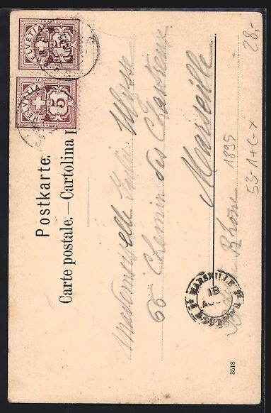Ansichtskarten: Vorläufer-AK Mürren, 1895, Ortsansicht – Gebraucht aus Berlin von bartko-reher 1