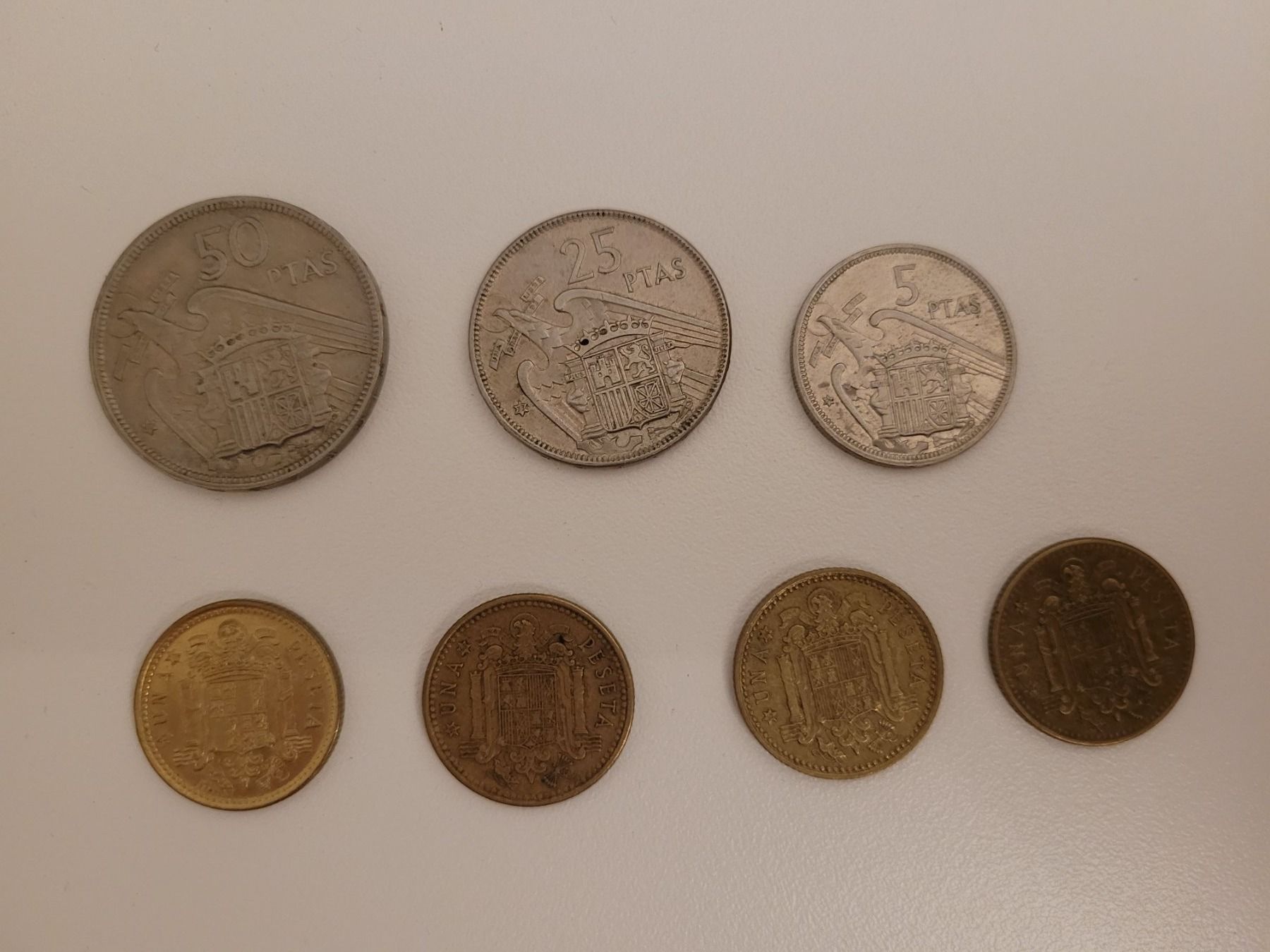 Alle Münzen: Spanien 1957 / 1966 7 Münzen – Gebraucht aus Inwil von Flower2325 1