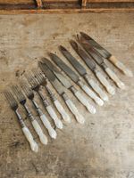 12 couteaux et fourchettes nacre et argent
