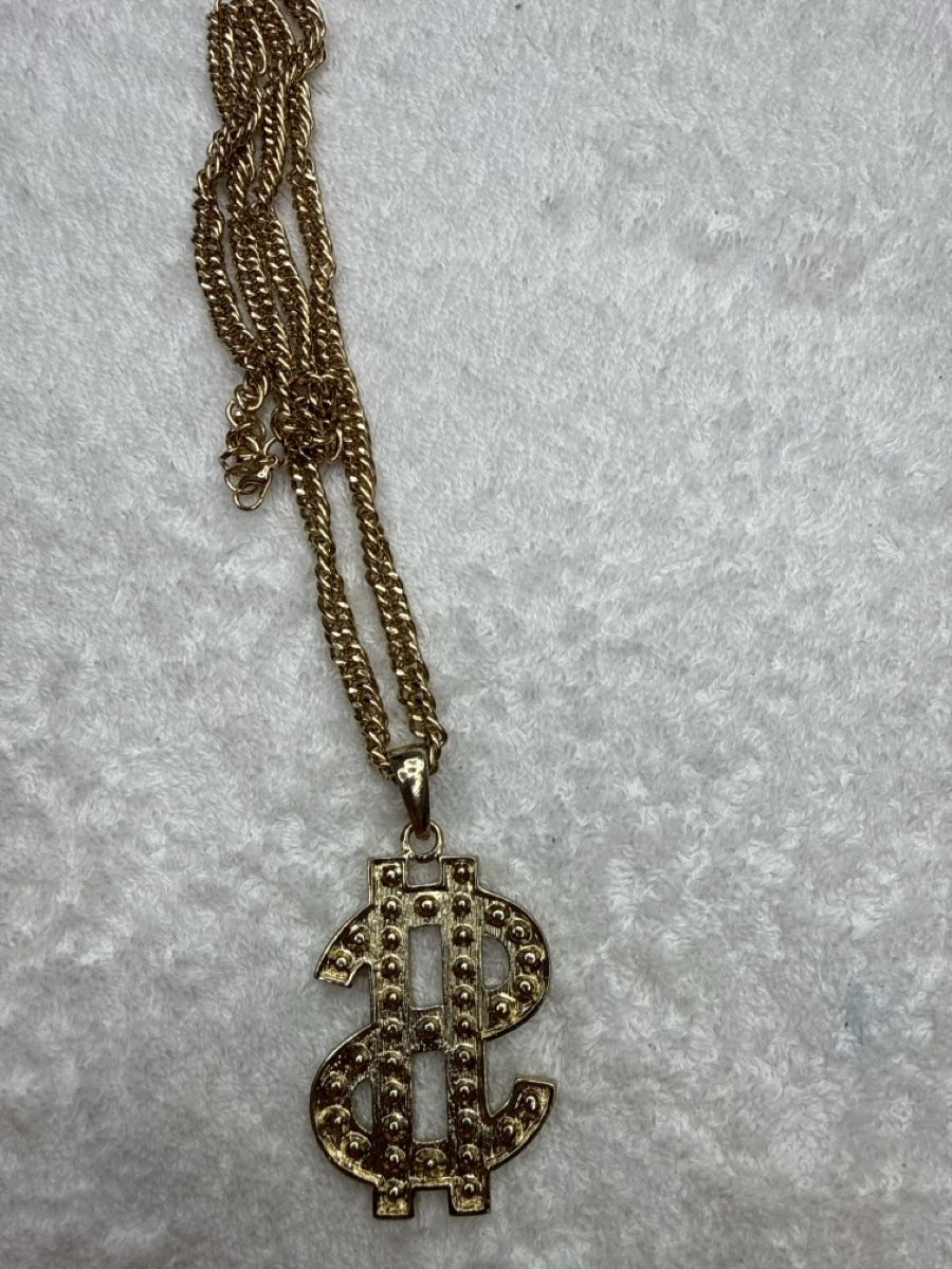 Ketten: Pendentif dollar avec chaînette, doré, avec strass – Neu (gemäss Beschreibung) aus Chenens von anasantos90 2