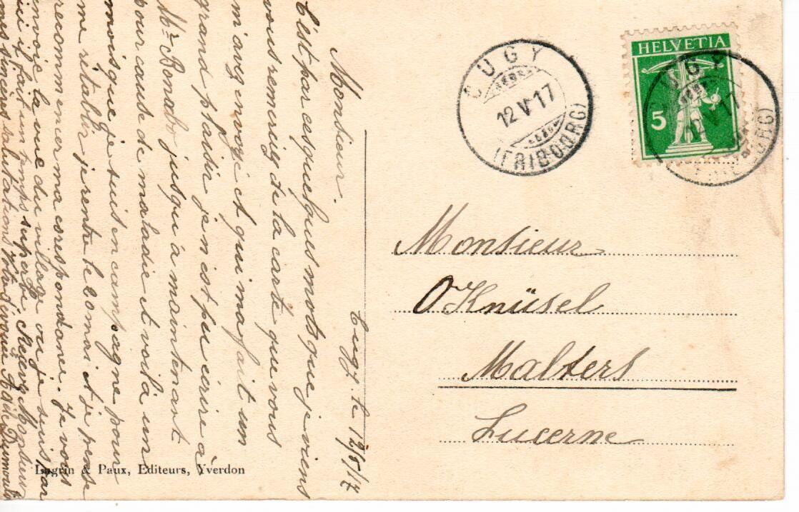 Cartoline postali: Souvenir de Gugy 1917 – Usato da Wolhusen venduto da Curver9 1