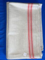 Antikes Rolltuch Leinen Mangeltuch Stoff rot 300 x 88 cm 11