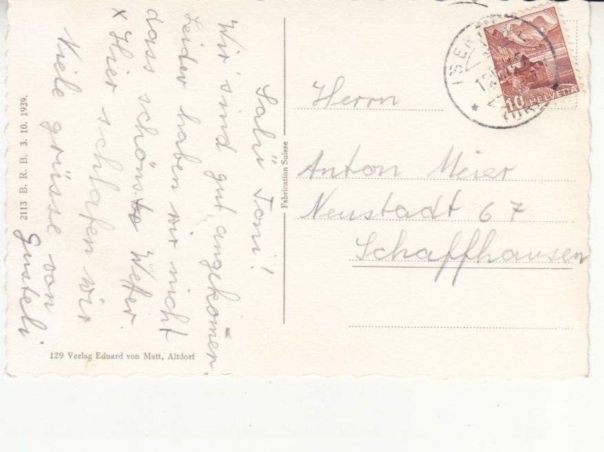 Cartoline postali: Isenthal 1945 – Usato da Bürglen TG venduto da StampGraf 1