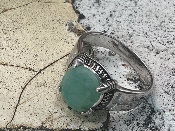 Anelli: Smaragdring in Sterlingsilber, Gr. 56.5 – Nuovo (secondo la descrizione) da Luzern venduto da S.Kern01 1