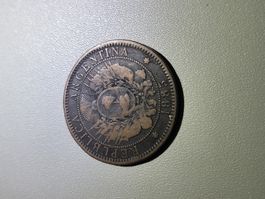 Antique Argentina 2 Centavos Coin - Year 1885 - Collectible