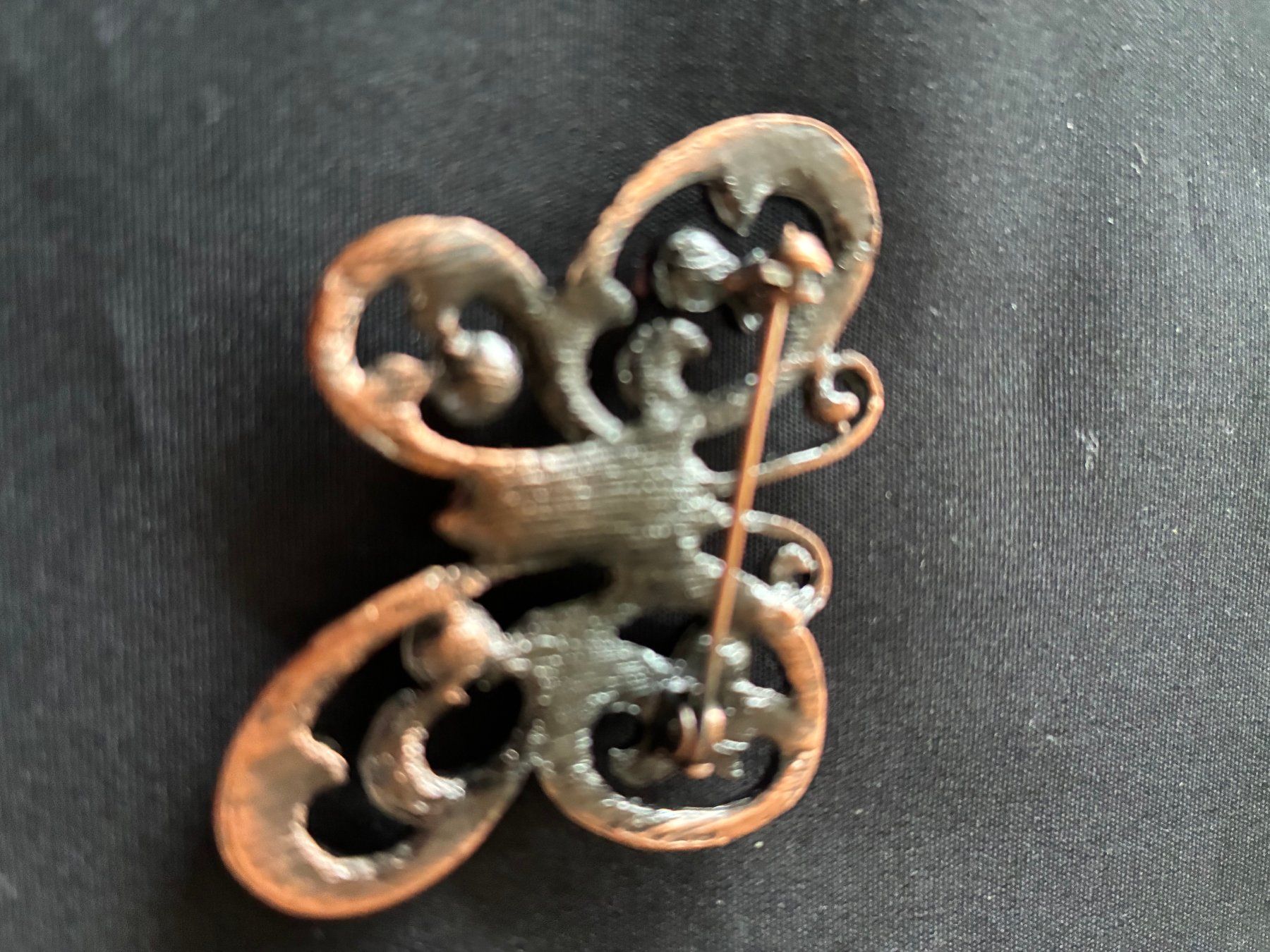 Spille & Fermagli: BROCHE PAPILLON CUIVRE ROSé-4X3 CM – Usato da Evilard venduto da nenette01 2