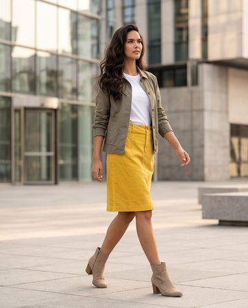 Esprit jupe moutarde - neuve - 38