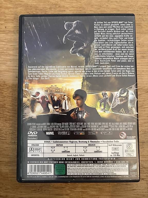 Alle DVDs: Spiderman 3 (Spider-Man) – Gebraucht aus Zürich von rafa014 1
