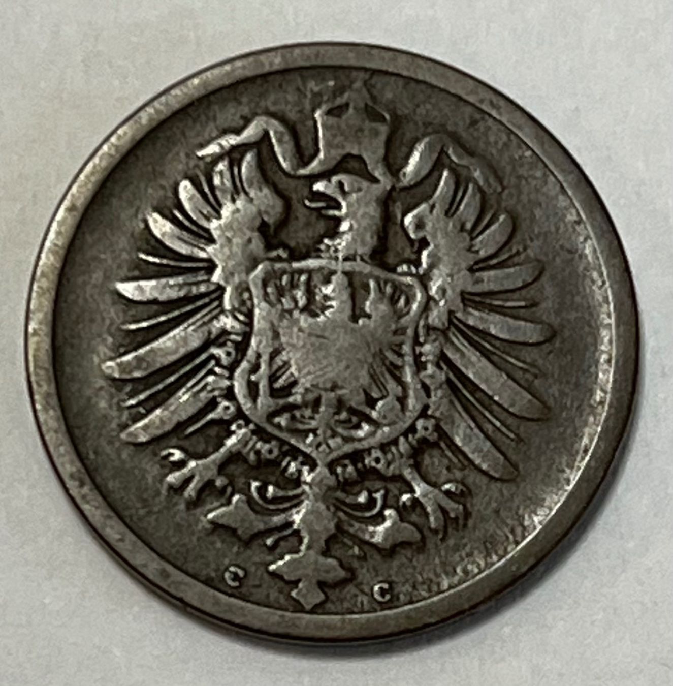 Alle Münzen: 2 Pfennigs - 	Deutsches Reich - 1875 C – Gebraucht aus Dietikon von Numis8953 1