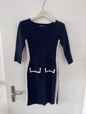 Ralph Lauren Kleid, Grösse XXS, Marineblau/Weiss, Top!