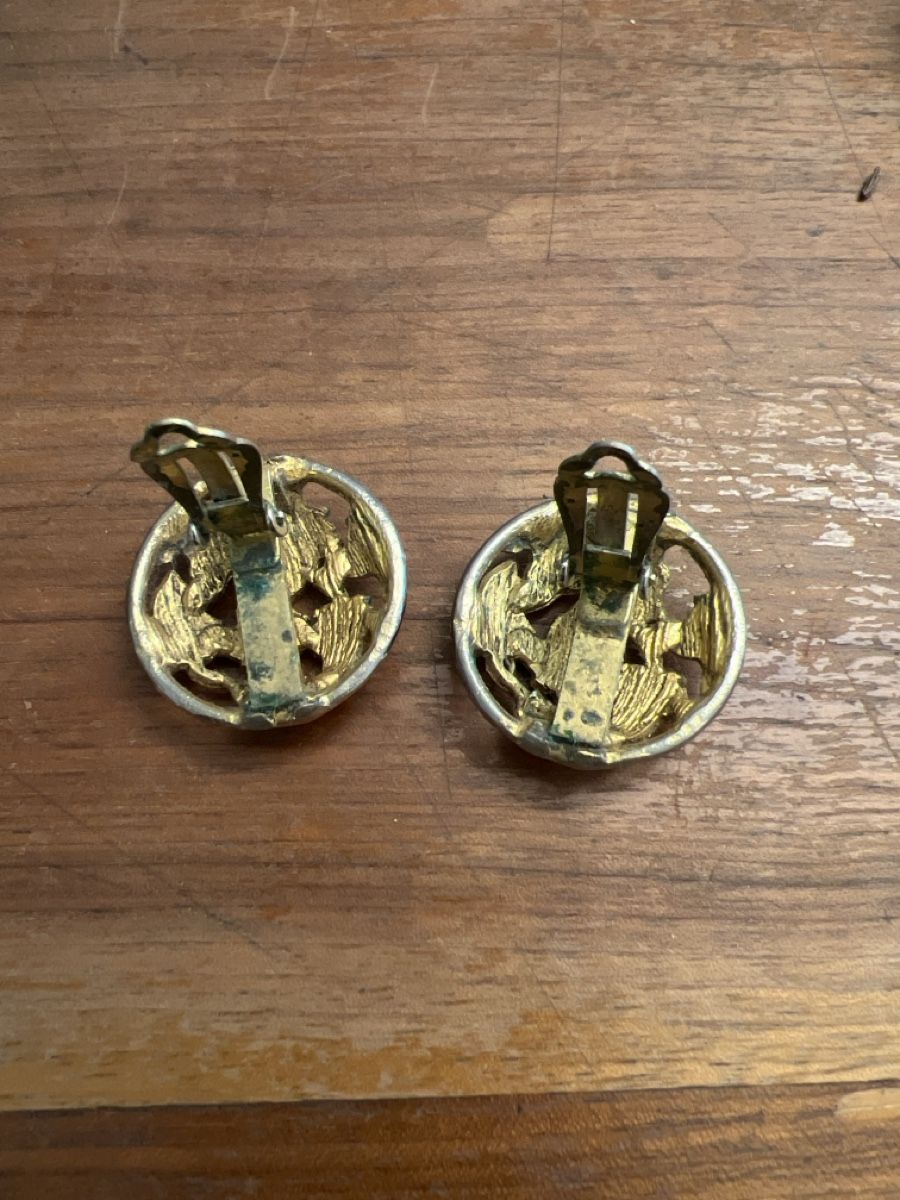 Orecchini pendenti & Orecchini a lobo: Goldene Clip Ohrringe Vintage – Usato da Basel venduto da oppo99 1