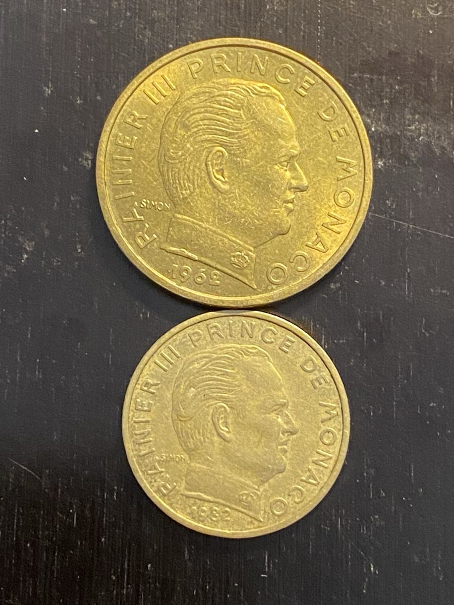 Tutti le monete: Principauté de Monaco, 50 & 10 centimes 1962 & 1982 – Usato da Corsier-sur-Vevey venduto da Ginoarturo 5